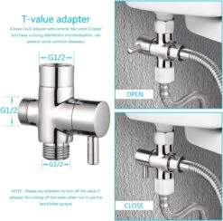 BetterSells® Bidet Handdoucheset - Shattaf - Bidet Sproeier Uit Geborsteld RVS - Inclusief Slang, T-stuk & Wandhouder -Badkamer Wijs 1200x1183 11