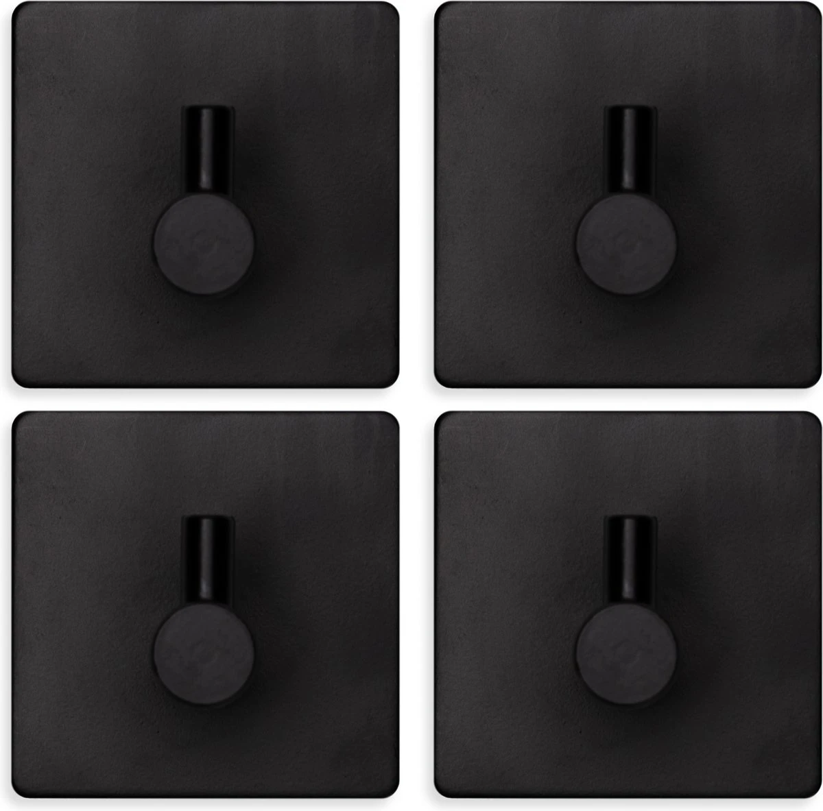 EAVY Zelfklevende Handdoekhaakjes – Set Van 4 Handdoekhouders - RVS 3 EAVY Zelfklevende Handdoekhaakjes – Set Van 4 Handdoekhouders - RVS