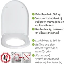 WENKO WC Bril Sindia - Wit Duroplast - Easy-Close Sluiting - Fix-Clip Bevestiging In RVS - Belastbaar Tot 300 Kg - Toiletbril - Toiletzitting -Badkamer Wijs 1200x1184 10