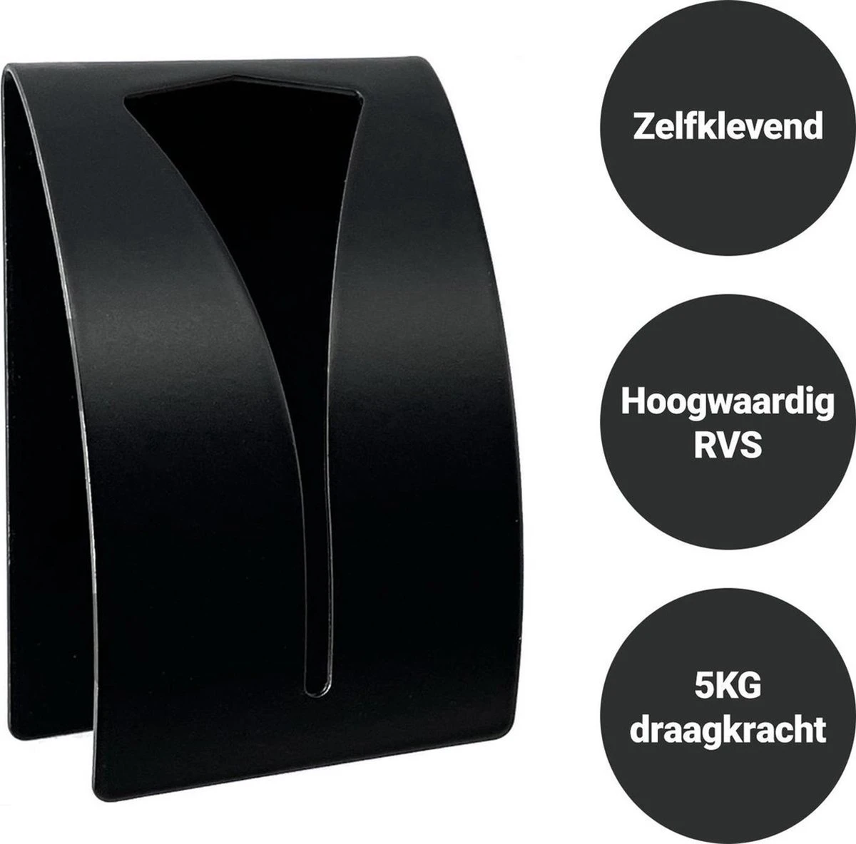 Handdoekhaak Set - RVS Zelfklevende Handdoekhaakjes - Handdoekhouder Badkamer - 2 Stuks - Zwart 4 Handdoekhaak Set - RVS Zelfklevende Handdoekhaakjes - Handdoekhouder Badkamer - 2 Stuks - Zwart - Afbeelding 2