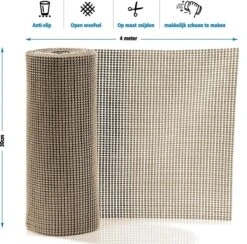 SWILIX ® Antislipmat Voor Kasten En Lades, Douchemat - Badkamermat - Badmat, Dienblad, Vloer - 4 Meter Rol - Anti Slip Mat - 400 X 30 Cm - Beige -Badkamer Wijs 1200x1185 10