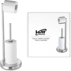VDN Stainless Wc Rolhouder Staand - Toiletrolhouder En Reserverolhouder - RVS - Geschikt Voor 3+1 WC Papier Rollen - 2 In 1 -Badkamer Wijs 1200x1190 3