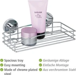 WENKO Vacuum-Loc Doucherek Chroom - Bevestigen Zonder Boren 23 WENKO Vacuum-Loc Doucherek Chroom - Bevestigen Zonder Boren -Badkamer Wijs 1200x1191 12