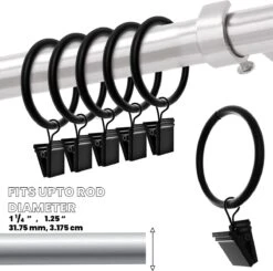 BOTC Gordijnringen Met Klem - 38 MM - Zwarte - Sets Van 20 Stucks -Badkamer Wijs 1200x1191 16
