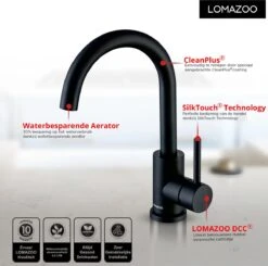 LOMAZOO Wastafelkraan Zwart Hoog Juno - Zwarte Wastafelkraan - Badkamerkraan Zwart - Zwarte Badkamerkraan 12 LOMAZOO Wastafelkraan Zwart Hoog Juno - Zwarte Wastafelkraan - Badkamerkraan Zwart - Zwarte Badkamerkraan -Badkamer Wijs 1200x1191 29