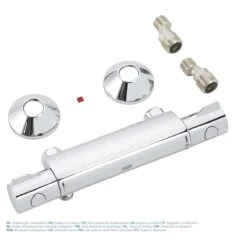 GROHE Grohtherm 800 Thermostatische Waterbesparende Douchekraan - EcoJoy® - 15 Cm - Met Koppelingen - Chroom -Badkamer Wijs 1200x1192 12