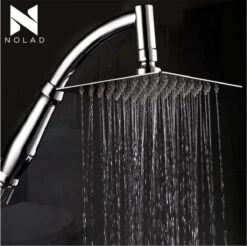 Merkloos Regendouchekop Deluxe | ø 35 Cm | Douchekop Met Slang En Houder | Douchekop | Doucheslang | Douchekophouder | Complete Doucheset | Roestvrij Staal | 360° Draaibaar | Badkamer Accessoires | Elite Pure Chrome Collection 2022 -Badkamer Wijs 1200x1193 20