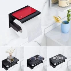 Toiletrolhouder - Wc Rol Houder Met Plankje - Inclusief Haakje - RVS - Waterbestendig - Zwart - Rheme 17 Toiletrolhouder - Wc Rol Houder Met Plankje - Inclusief Haakje - RVS - Waterbestendig - Zwart - Rheme -Badkamer Wijs 1200x1195 1