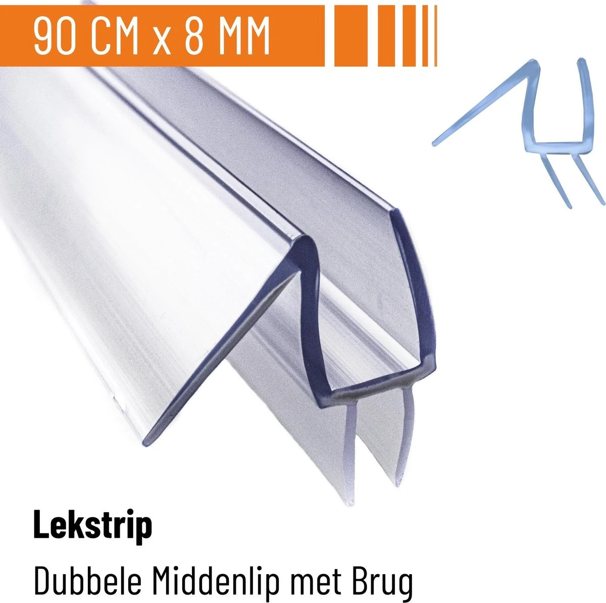 Simple Fix Lekstrip - Douchestrip - Waterkering - 90CM Lang - 8MM Glasdikte - Lekdorpel & Dubbele Middenlip 3 Simple Fix Lekstrip - Douchestrip - Waterkering - 90CM Lang - 8MM Glasdikte - Lekdorpel & Dubbele Middenlip