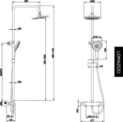 LOMAZOO Regendouche Met Thermostaatkraan - Doucheset Zwart - Regendoucheset - Zwart [COOPER] -Badkamer Wijs 1200x1195 17