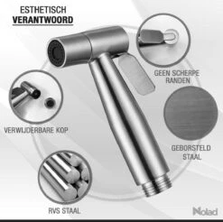 Nolad® Bidet Handdouche - Douchekoppen - Bidet - Handdouche - Zilver -Badkamer Wijs 1200x1195 22