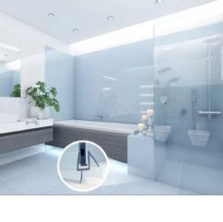 Minismus Douchedeurafdichting Met Waterkering (2 Strips Van 1 Meter, Makkelijk Inkortbaar) - Waterstopper Geschikt Voor Glas Van 6 Tot 8 Mm - Douchedorpel - Lekstrip Voor Horizontale Bevestiging -Badkamer Wijs 1200x1195 23