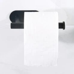 Vannons - Toiletrolhouder - WC Rolhouder Zwart Zonder Boren - Zelfklevend - WC Rol Houder RVS - Zwart -Badkamer Wijs 1200x1195