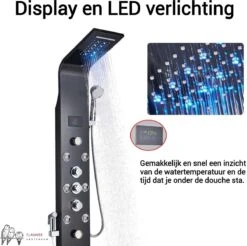 Douchepaneel Met Massage - Regendouche - Massage Jets - Waterval Douche - Met Thermostaatkraan En Handdouche - Zwart - Opbouw - Douchekop - Flanner® 14 Douchepaneel Met Massage - Regendouche - Massage Jets - Waterval Douche - Met Thermostaatkraan En Handdouche - Zwart - Opbouw - Douchekop - Flanner® -Badkamer Wijs 1200x1196 19