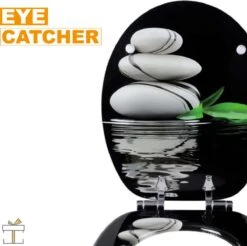 Happyment Antibacteriële Toiletbril - Met Softclose - Universeel - Toiletbrillen Met Kiezel Print - WC Bril - Toiletzitting -Badkamer Wijs 1200x1196 25