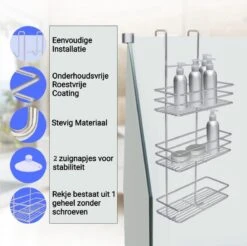 Ball Design Chroom Doucherek-3 Laags-hangend-Doucherek Zonder Boren 12 Ball Design Chroom Doucherek-3 Laags-hangend-Doucherek Zonder Boren -Badkamer Wijs 1200x1197 26