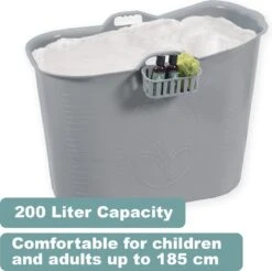 Zitbad Voor Volwassenen - Bath Bucket - Grijs - 200L -Badkamer Wijs 1200x1197 38