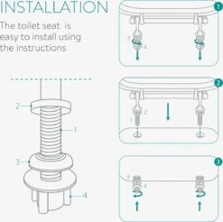 Navaris Toiletbril Met Glitter Design - Transparante Wc-bril 42 X 36 X 4,5 Cm - Makkelijk Te Bevestigen -Badkamer Wijs 1200x1197 41