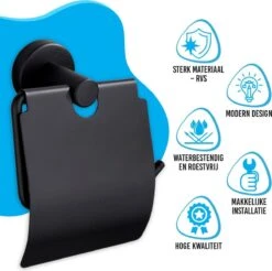 Sanics Toiletrolhouder Zwart Met Klep - WC Rolhouder RVS Inclusief Montage Set - Closetrolhouder 17 Sanics Toiletrolhouder Zwart Met Klep - WC Rolhouder RVS Inclusief Montage Set - Closetrolhouder -Badkamer Wijs 1200x1197 6