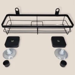 Merkloos Zelfklevend Zwart Doucherek - Ophangbaar Badrek Met Zuignap - Hangend Badkamer Rekje - Douchemandje Voor Muur/Wand Bevestiging -Badkamer Wijs 1200x1198 34