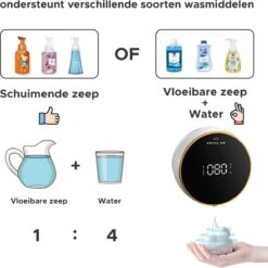Royal WM - Automatische Zeepdispenser - 300ml - Zwart - Wandmontage - Sensor -Badkamer Wijs 1200x1198 36