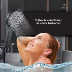 Doucheslang 150 Cm Chroom Zwart – Metaal – Anti-knik – Draaiaansluiting -Badkamer Wijs 1200x1198 54