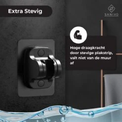 Douchekophouder Zwart Zelfklevend – Verstelbaar – Handdouchehouder – Douchekop Houder Zonder Boren -Badkamer Wijs 1200x1198 57
