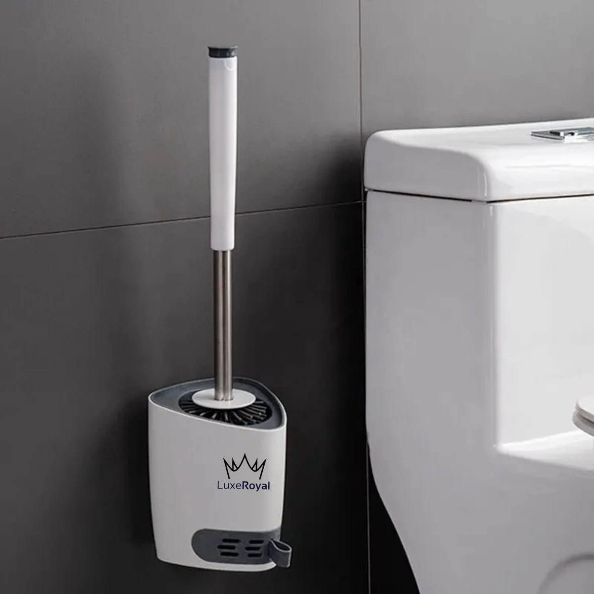 Wc Borstel Met Houder Vrijstaand - LuxeRoyal Toiletborstel Met Houder – Siliconen Wc Borstel 3 Wc Borstel Met Houder Vrijstaand - LuxeRoyal Toiletborstel Met Houder – Siliconen Wc Borstel