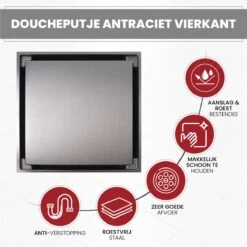 Lenga Doucheput Antraciet Vierkant - 10x10 Cm - Moderne Douche Put - Stankafsluiter - Afvoerput - Douchegoot - Doucherooster - Douchedrain 11 Lenga Doucheput Antraciet Vierkant - 10x10 Cm - Moderne Douche Put - Stankafsluiter - Afvoerput - Douchegoot - Doucherooster - Douchedrain -Badkamer Wijs 1200x1199 32
