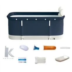 Merkloos Opvouwbaar Bad Voor Volwassenen | Opblaasbaar Zitbad BLAUW – Mobiele Badkuip – Bath Bucket – Zwembad -Badkamer Wijs 1200x1199 37