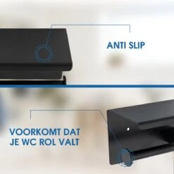 Toiletrolhouder Met Telefoonhouder - Zelfklevend / Boren / Zonder Boren - Incl. Handdoekhaakjes - WC Rolhouder - Zwart 22 Toiletrolhouder Met Telefoonhouder - Zelfklevend / Boren / Zonder Boren - Incl. Handdoekhaakjes - WC Rolhouder - Zwart -Badkamer Wijs 1200x1199 7