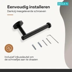 Zigla - WC Rolhouder – Toiletrolhouder – Toiletpapierhouder - WC Rol Houder – RVS – Zwart 14 Zigla - WC Rolhouder – Toiletrolhouder – Toiletpapierhouder - WC Rol Houder – RVS – Zwart -Badkamer Wijs 1200x1200 1017