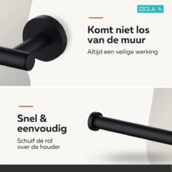 Zigla - WC Rolhouder – Toiletrolhouder – Toiletpapierhouder - WC Rol Houder – RVS – Zwart 17 Zigla - WC Rolhouder – Toiletrolhouder – Toiletpapierhouder - WC Rol Houder – RVS – Zwart -Badkamer Wijs 1200x1200 1019