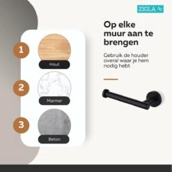Zigla - WC Rolhouder – Toiletrolhouder – Toiletpapierhouder - WC Rol Houder – RVS – Zwart 19 Zigla - WC Rolhouder – Toiletrolhouder – Toiletpapierhouder - WC Rol Houder – RVS – Zwart -Badkamer Wijs 1200x1200 1021