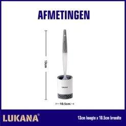 Lukana Siliconen WC Borstel Met Zeepdispenser - Hervulbaar - Vrijstaand Of Hangend - Sneldrogend, Hygiënisch & Antibacteriële Werking - Zonder Boren - Toilet Brush - Toiletborstel Houder - Lekbak -Badkamer Wijs 1200x1200 1022