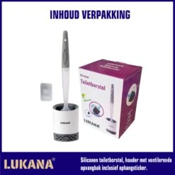 Lukana Siliconen WC Borstel Met Zeepdispenser - Hervulbaar - Vrijstaand Of Hangend - Sneldrogend, Hygiënisch & Antibacteriële Werking - Zonder Boren - Toilet Brush - Toiletborstel Houder - Lekbak -Badkamer Wijs 1200x1200 1023