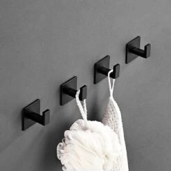Stål Handdoekhaakjes Zelfklevend Zwart - Vierkant - 4 Stuks 19 Stål Handdoekhaakjes Zelfklevend Zwart - Vierkant - 4 Stuks -Badkamer Wijs 1200x1200 1078