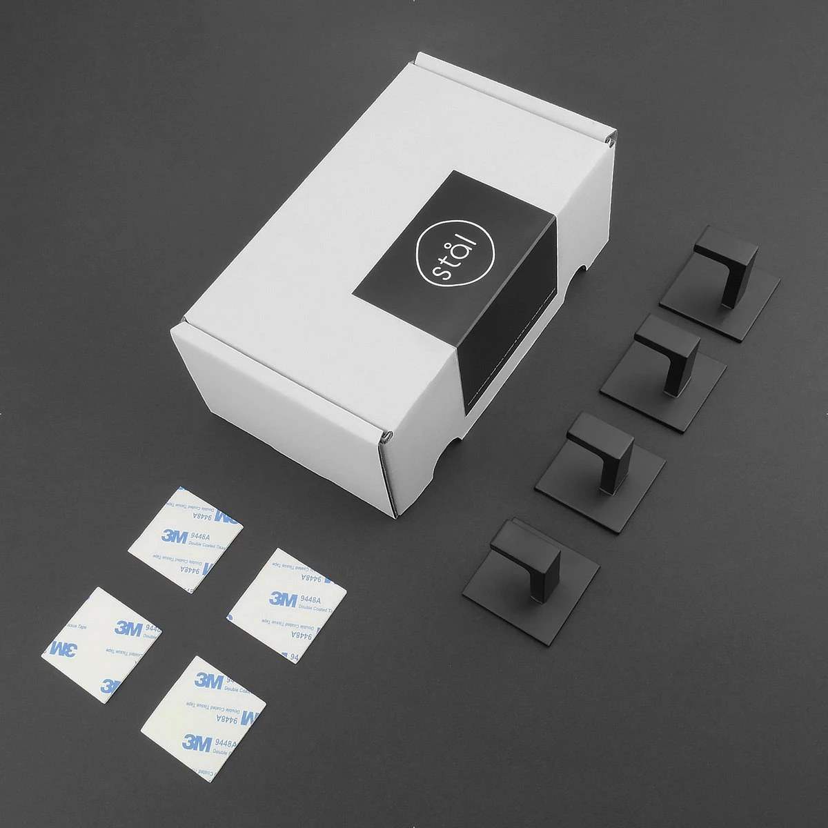 Stål Handdoekhaakjes Zelfklevend Zwart - Vierkant - 4 Stuks 13 Stål Handdoekhaakjes Zelfklevend Zwart - Vierkant - 4 Stuks - Afbeelding 11