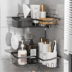 STRICX Doucherekhoek 2 Laags Zwart - Zonder Boren - Zelfklevend Doucherek - Doucherek - Doucherek Voor Badkamer/ Keuken - Doucherek Met Plakstrip - Keukenrek Met Plakstrip - Badrek Douche – Doucherek Hoekvorm - Badkamerrek Douchemandje 20 STRICX Doucherekhoek 2 Laags Zwart - Zonder Boren - Zelfklevend Doucherek - Doucherek - Doucherek Voor Badkamer/ Keuken - Doucherek Met Plakstrip - Keukenrek Met Plakstrip - Badrek Douche – Doucherek Hoekvorm - Badkamerrek Douchemandje -Badkamer Wijs 1200x1200 1086