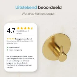 Trendfield Handdoekhaakjes Zelfklevend Goud - 2 Ronde Gouden Handdoek Haakjes - Handdoekhaak - Goud -Badkamer Wijs 1200x1200 1094