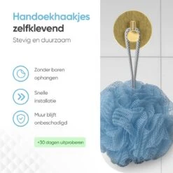 Trendfield Handdoekhaakjes Zelfklevend Goud - 2 Ronde Gouden Handdoek Haakjes - Handdoekhaak - Goud -Badkamer Wijs 1200x1200 1095