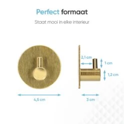 Trendfield Handdoekhaakjes Zelfklevend Goud - 2 Ronde Gouden Handdoek Haakjes - Handdoekhaak - Goud -Badkamer Wijs 1200x1200 1097