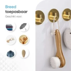 Trendfield Handdoekhaakjes Zelfklevend Goud - 2 Ronde Gouden Handdoek Haakjes - Handdoekhaak - Goud -Badkamer Wijs 1200x1200 1101