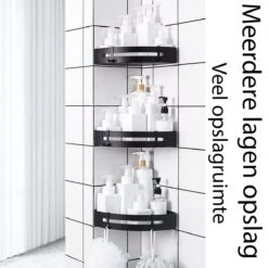 Sens Design Doucherekjes Set Van 3 - Doucherek Zonder Boren - Zwart -Badkamer Wijs 1200x1200 1103