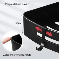 Sens Design Doucherekjes Set Van 3 - Doucherek Zonder Boren - Zwart -Badkamer Wijs 1200x1200 1104