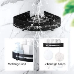 Sens Design Doucherekjes Set Van 3 - Doucherek Zonder Boren - Zwart -Badkamer Wijs 1200x1200 1107