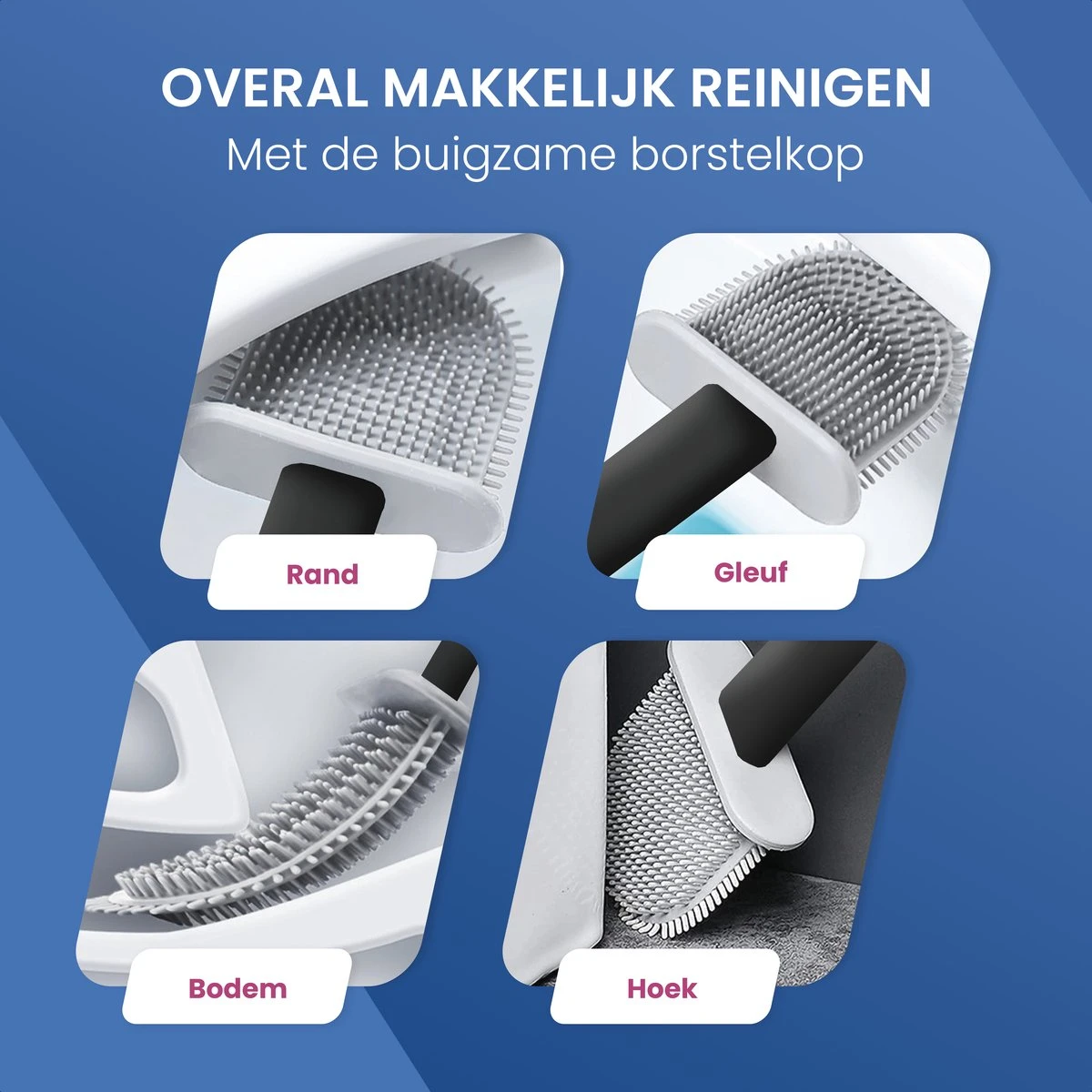 Roegaarden WC Borstel Met Houder – Toiletborstel – Siliconen – Vrijstaand En Hangend – Zwart 7 Roegaarden WC Borstel Met Houder – Toiletborstel – Siliconen – Vrijstaand En Hangend – Zwart - Afbeelding 5