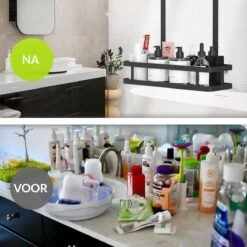 Doucherek Aan Douchewand - Zwart - Doucherekje Hangend - Zonder Boren -Badkamer Wijs 1200x1200 1128
