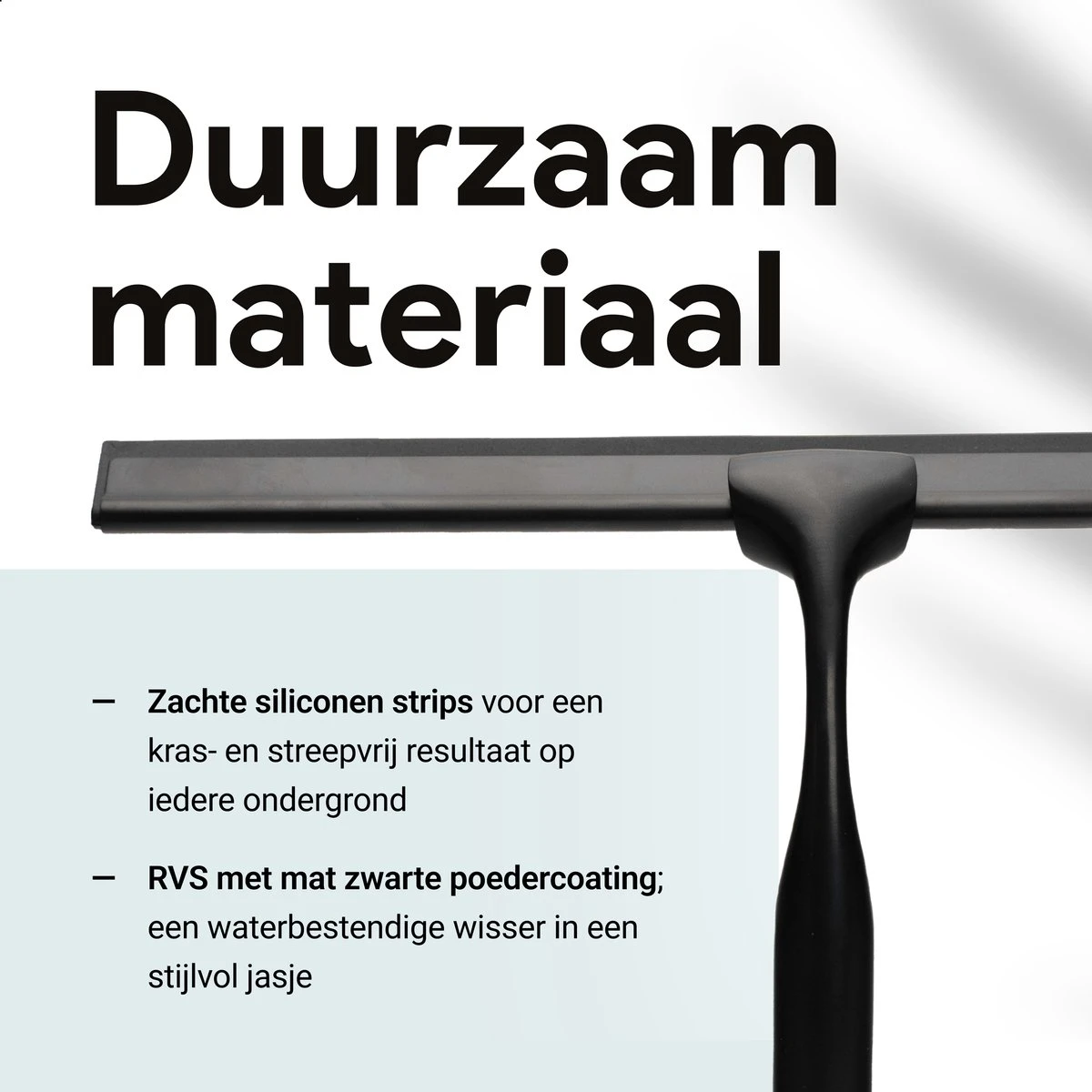 Douchewisser Met Ophanghaak En 2 Extra Strips - Raamwisser Voor Douche - Raamtrekker Zwart 5 Douchewisser Met Ophanghaak En 2 Extra Strips - Raamwisser Voor Douche - Raamtrekker Zwart - Afbeelding 3