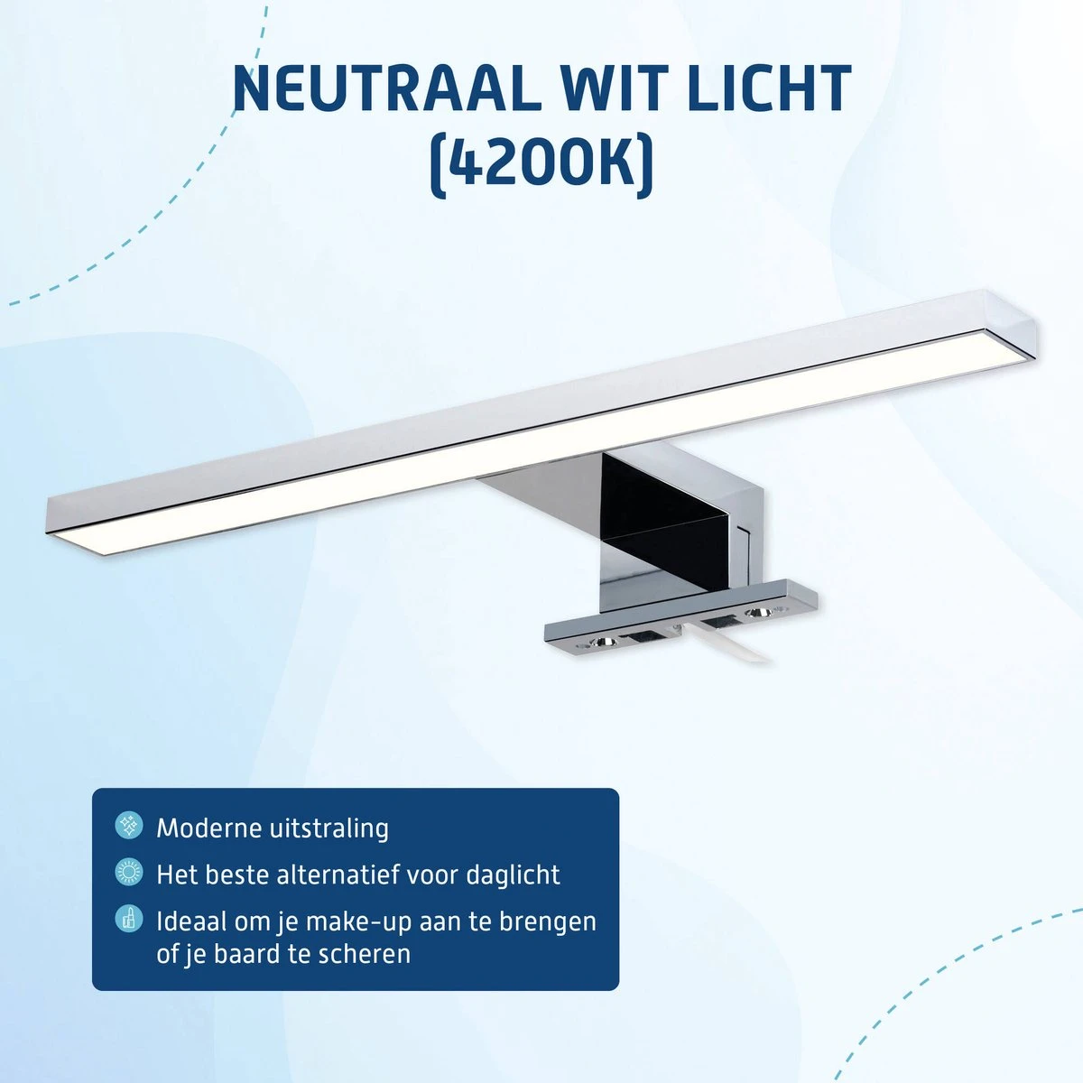 Saqu Fondi - Badkamerverlichting - Opbouwverlichting Voor Spiegel En Spiegelkast - Chroom - LED Lamp 5 Saqu Fondi - Badkamerverlichting - Opbouwverlichting Voor Spiegel En Spiegelkast - Chroom - LED Lamp - Afbeelding 3